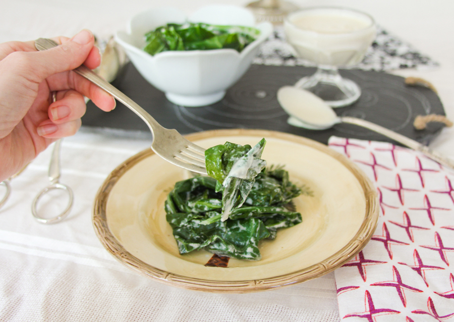 9_whole_food_plant_based_steamed_garlicky_lemon_greens_fork_shot