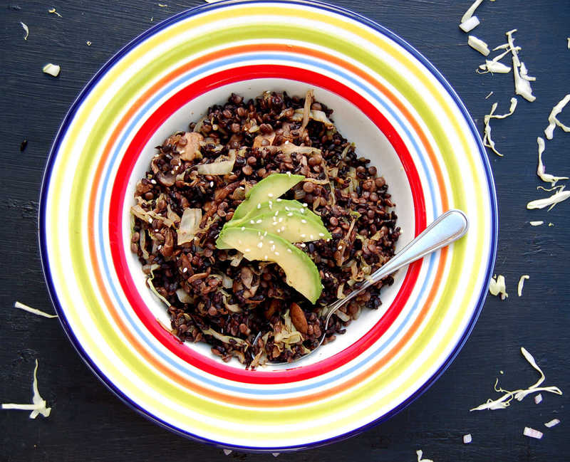 Veggie Fried Black Rice & Lentils