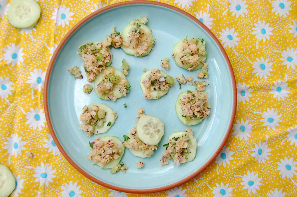 whole_food_plant_based_chickpea_tuna_cuke_plate