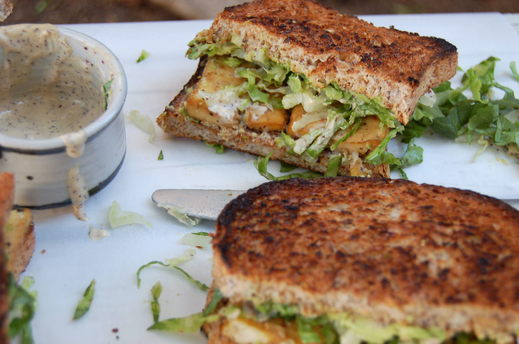 baked_tofu_caesar_sandwich_messy_side