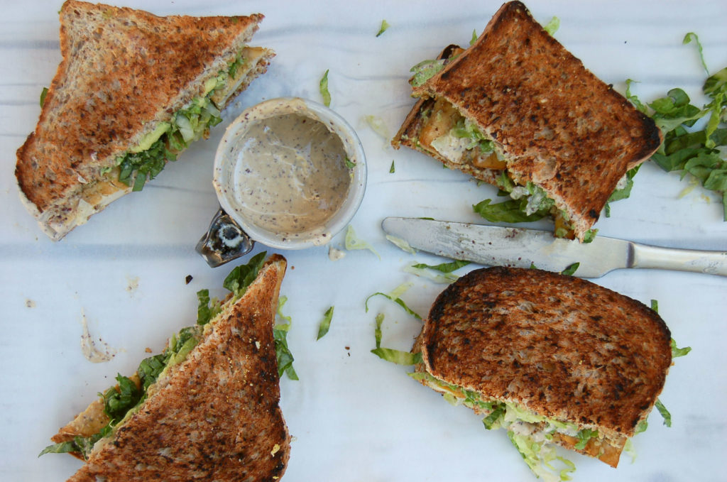 baked_tofu_caesar_sandwich_bread_top