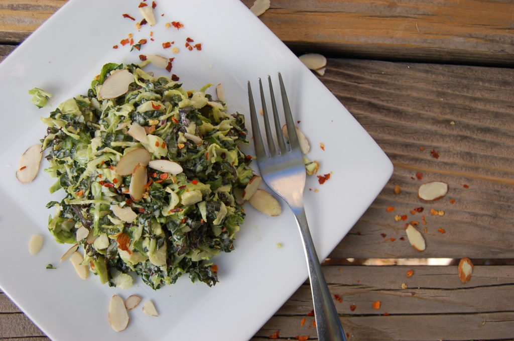 kale_brussels_salad_top_white_plate