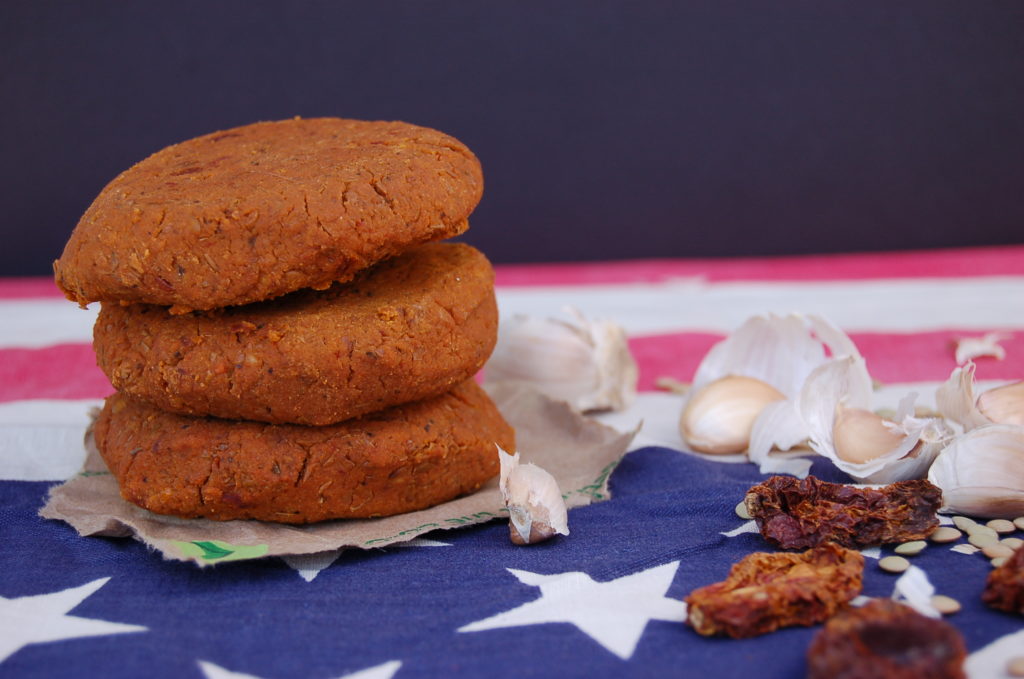 whole food plant based sun dried tomato burger patties