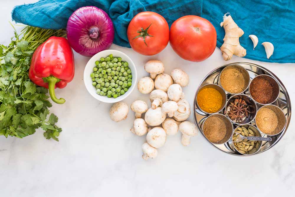 whole-food plant-based mushroom masala