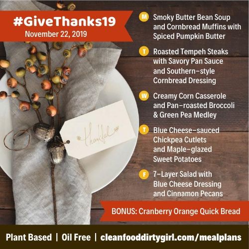 GiveThanks19 plant based meal plan