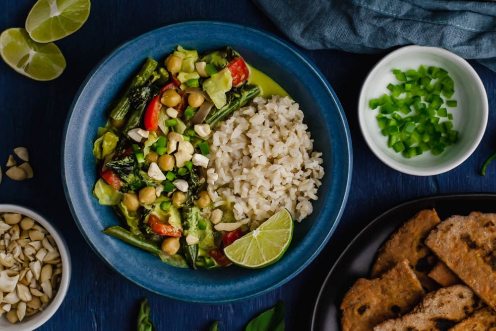 Chickpea Green Curry (oil-free)