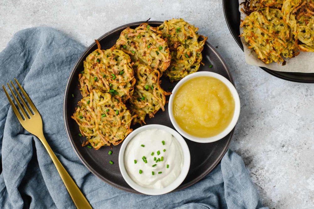 Plant Based Potato & Zucchini Latkes (oil-free)