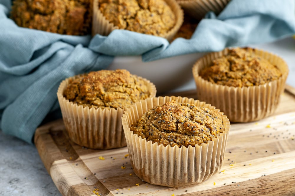 Whole Food Plant Based Lemon Poppyseed Muffins