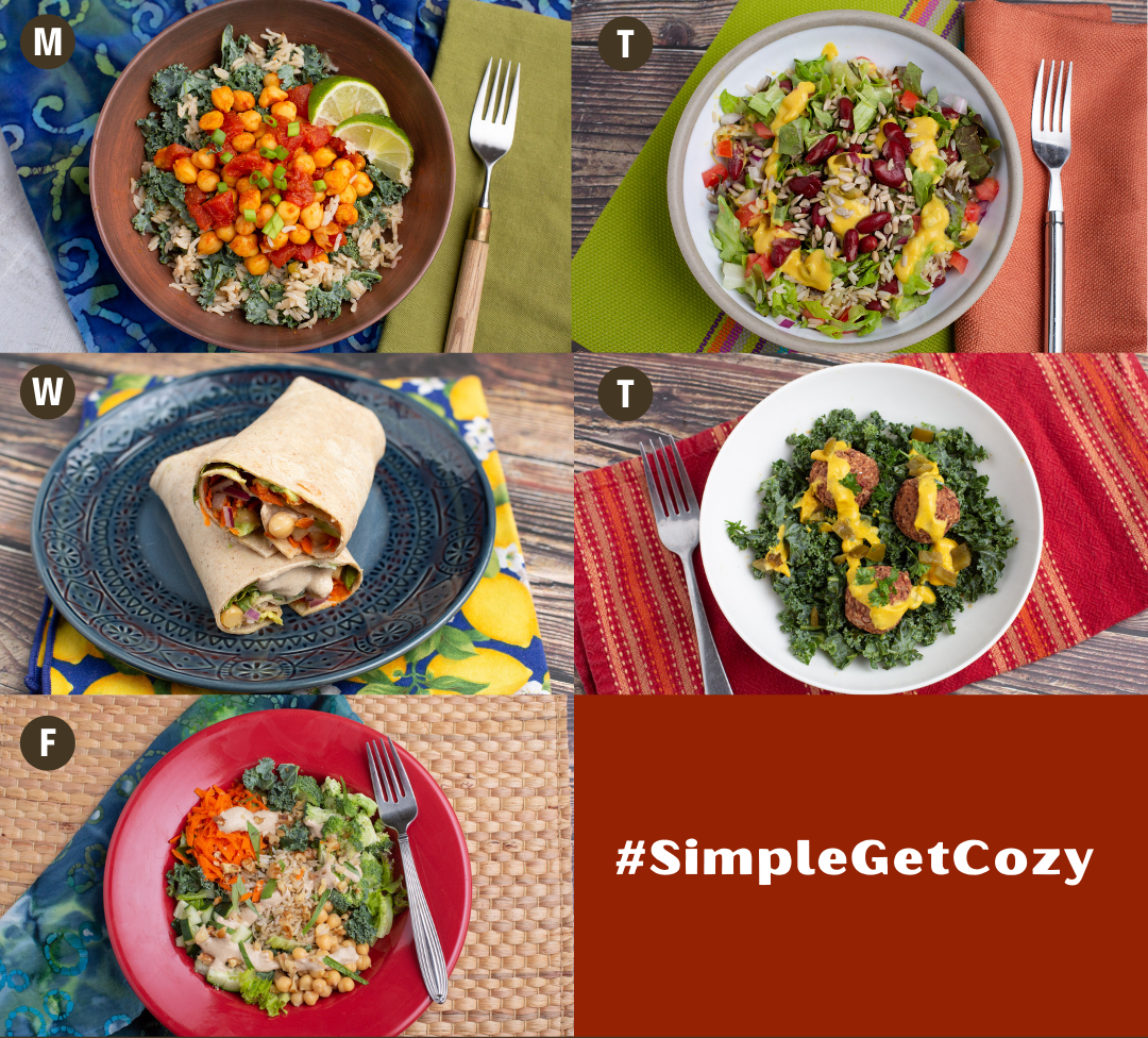 #simplegetcozy meal plan collage
