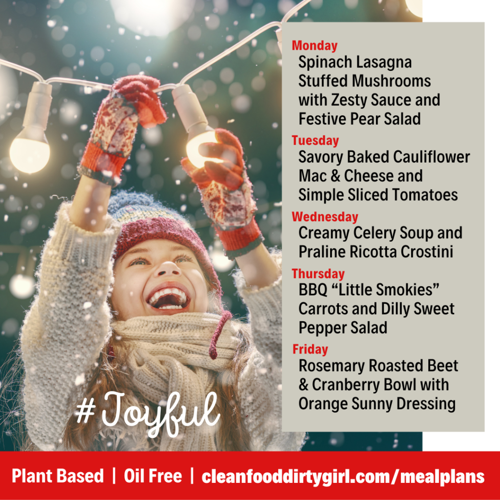 Joyful plant based meal plan Menu