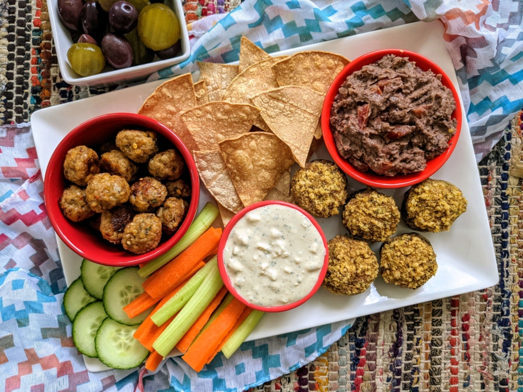 plant based new years eve big ballin appetizer platter