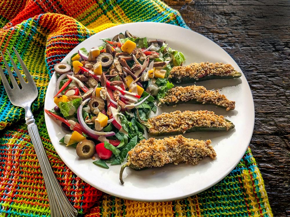 Jalapeño Poppers with Chipotle Ranch Chopped Salad