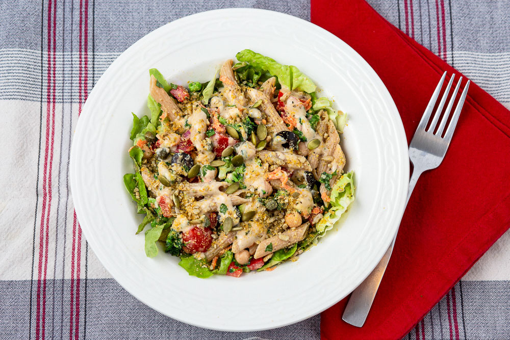 Chilled Vegan Pasta Primavera Bowl