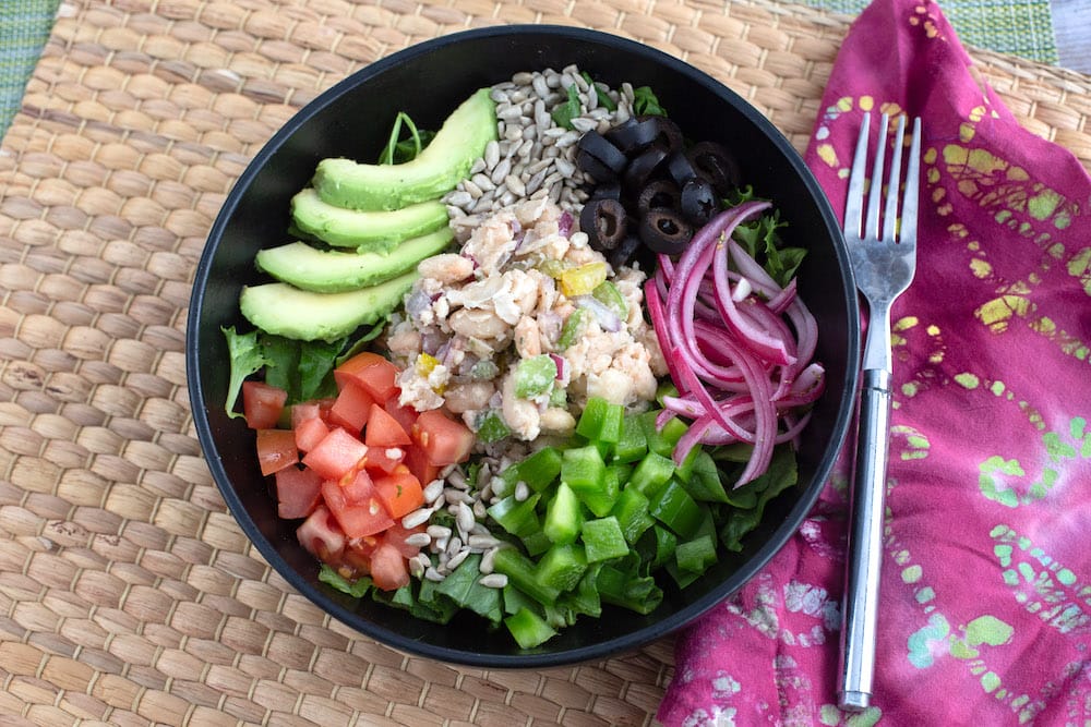 New York Deli White Bean Tuna Salad Bowl with Pickled Red Onion