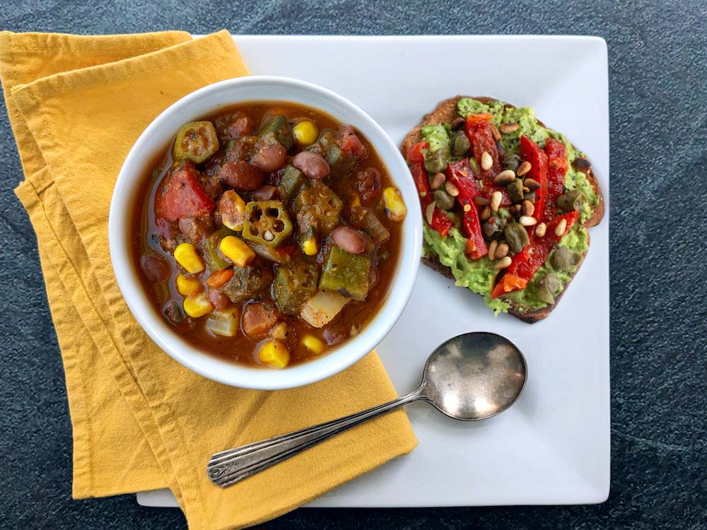 Whole-Food Plant-Based Creole Gumbo and Jazzy Avocado Toast