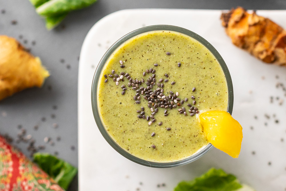 vegan Green Goddess Golden Milk Smoothie