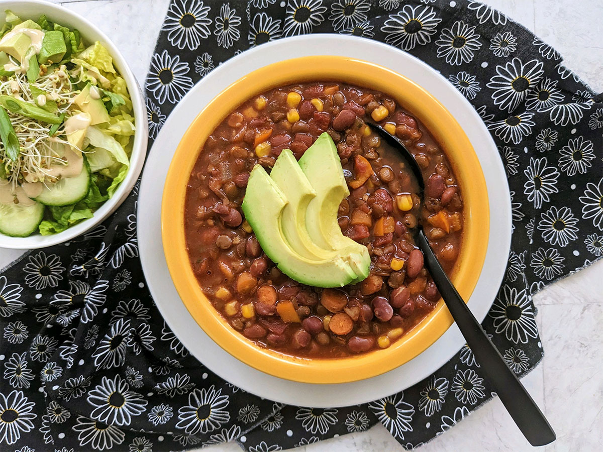 Enviro-lentil Red Bean Vegan Chili and Sustainable Side Salad Email