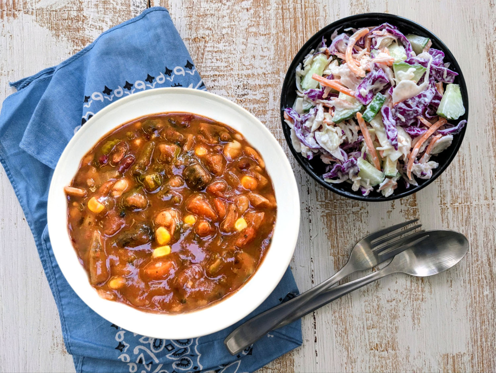 Burgoo-inspired Vegan Stew with Crunchy Cucumber Slaw