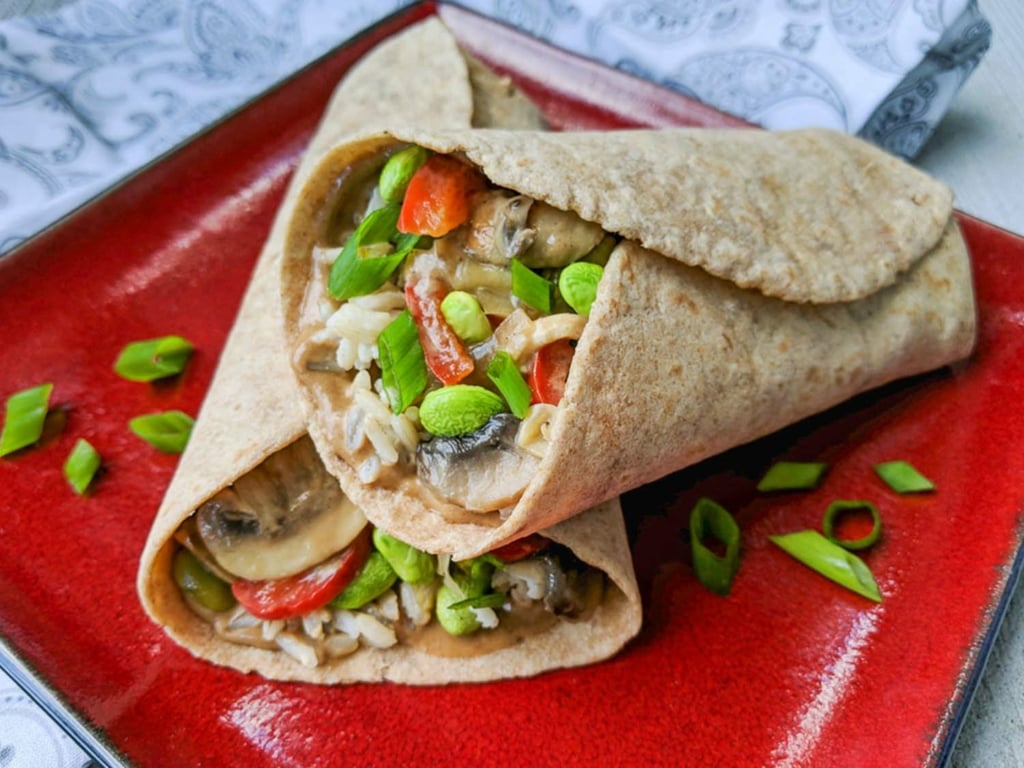 Mu Shu Dairy Free Mushroom Wraps with Hoisin Sauce WFPB