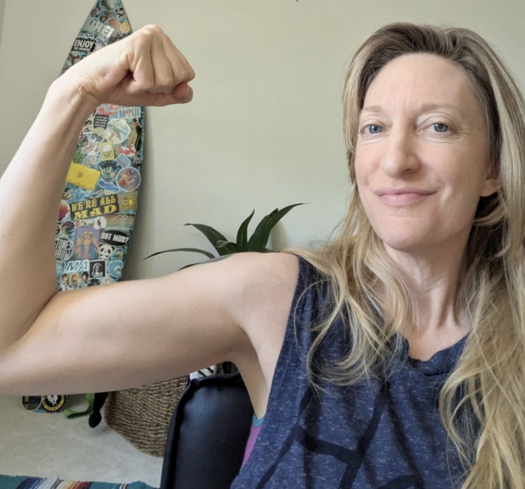 Molly Patrick Co-Founder of Clean Food Dirty Girl with her plant-based protein powder
