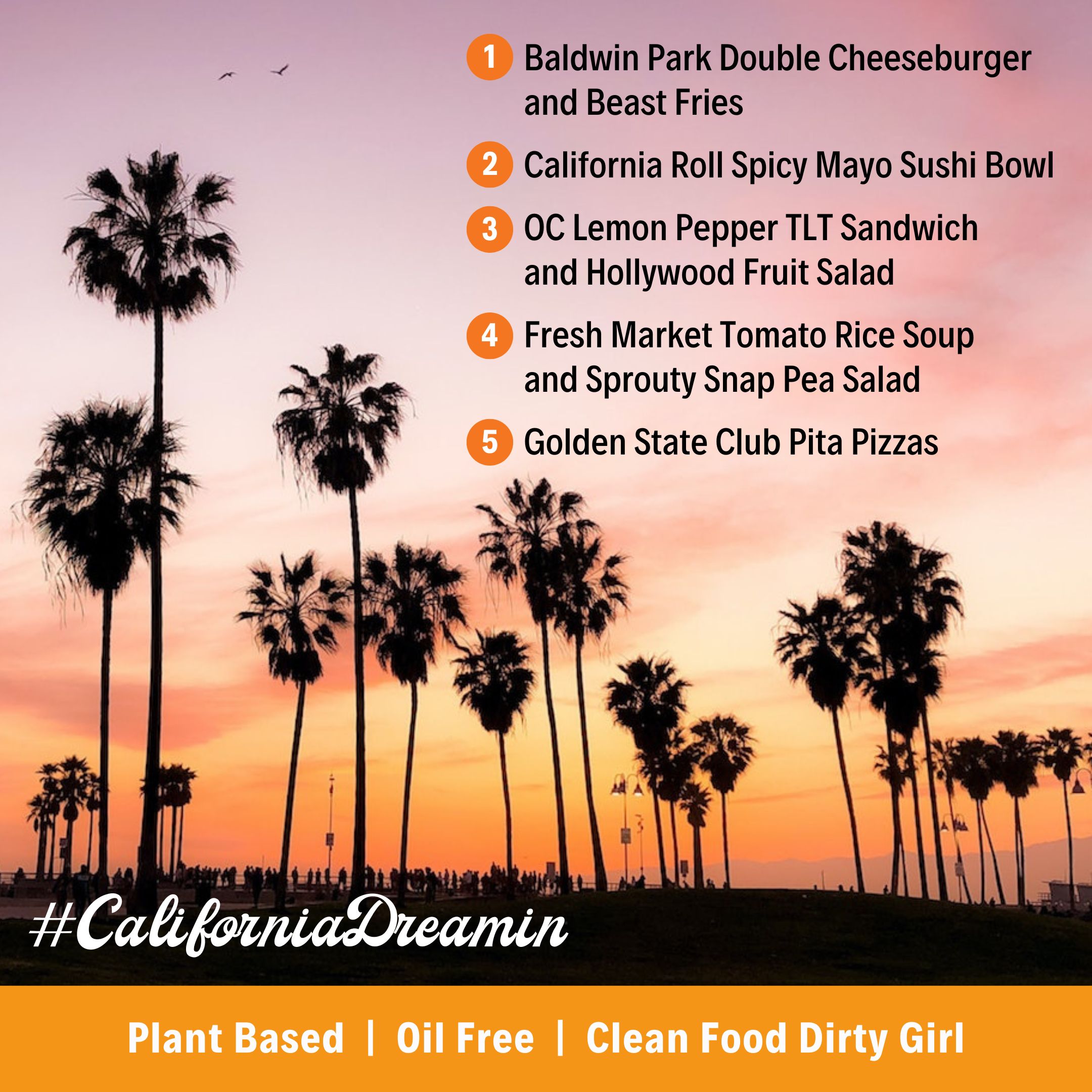 California Dreamin' plant based meal plan
