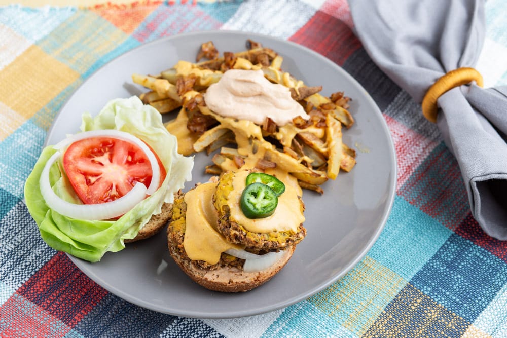 Baldwin Park Double Cheeseburger and Beast Fries
