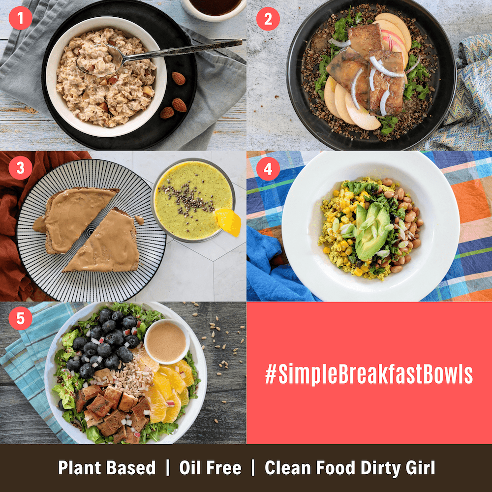 plant based simple breakfast bowls
