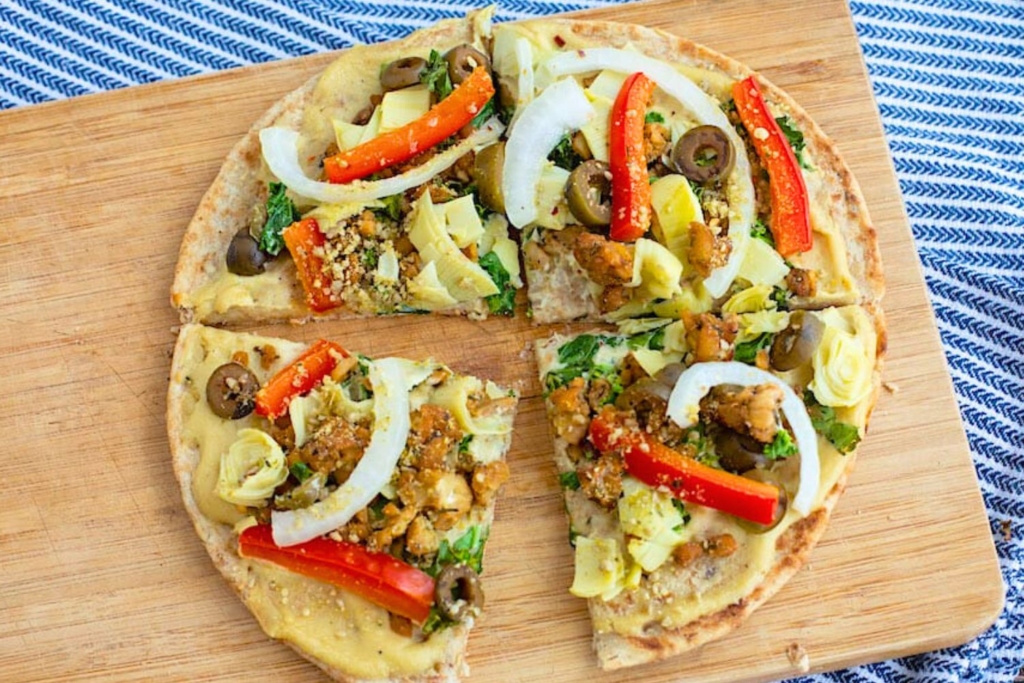 Roasted Garlic Alfredo & Artichoke Pizza