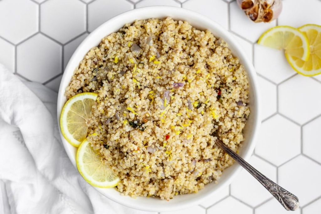 Roasted Garlic Lemony Quinoa