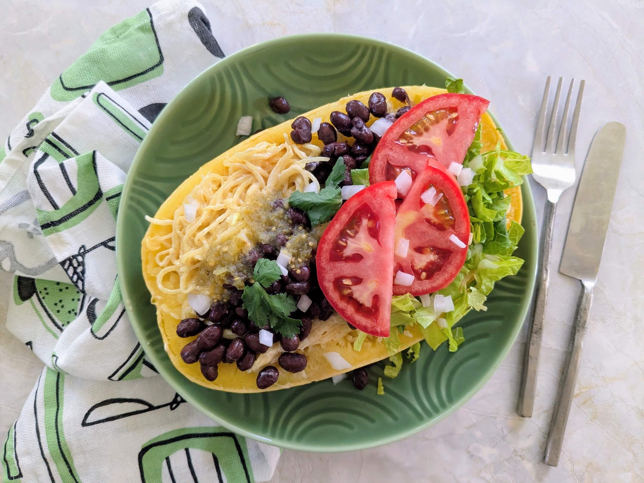 Spaghetti Squash Burrito Boats