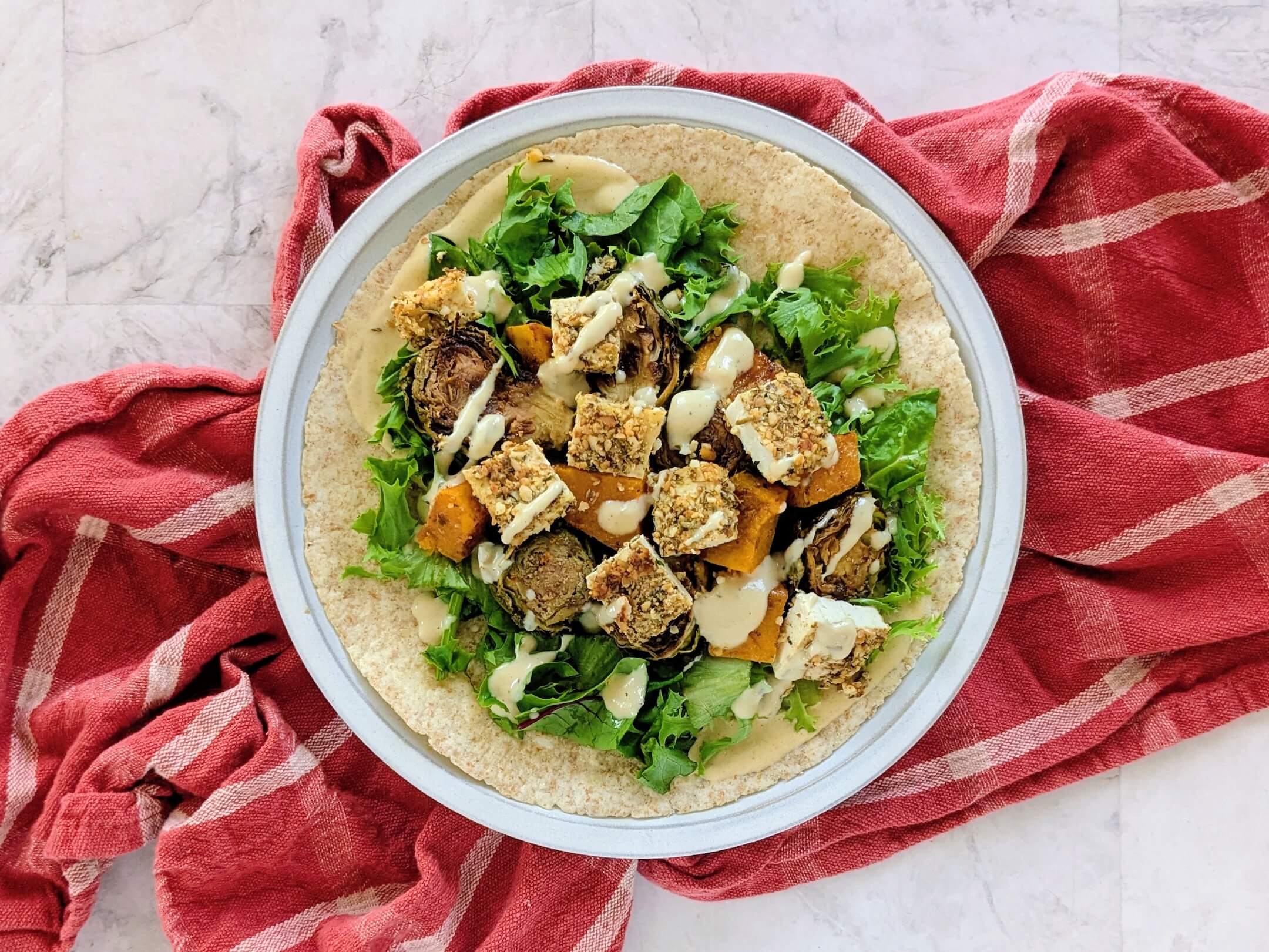 plant based loaded leftover feast day wrap