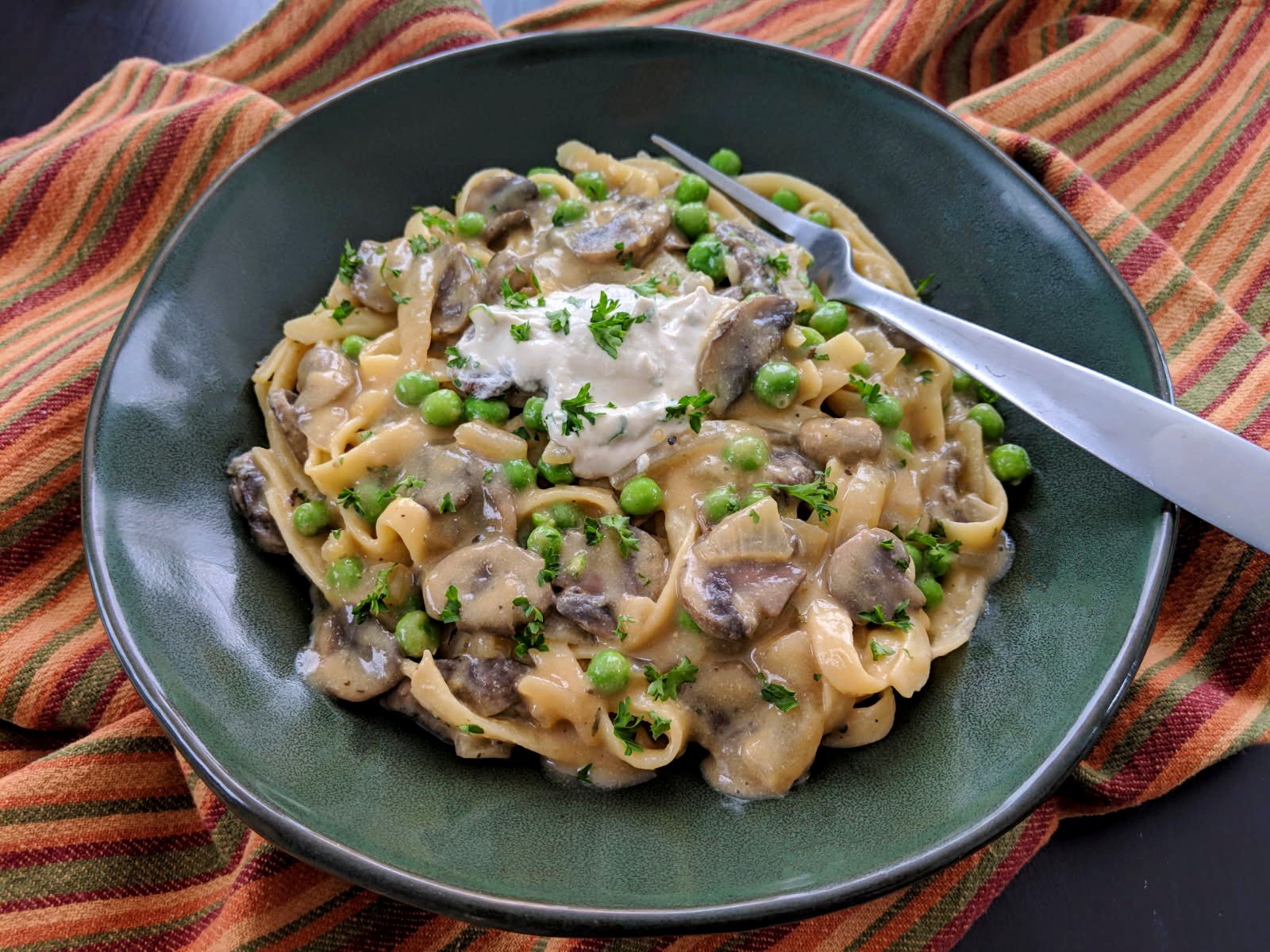 Classic mushroom stroganoff