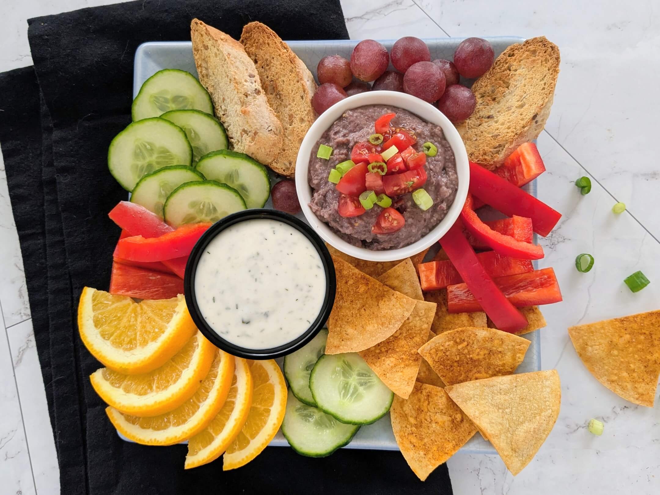 plant based watch party snack platter