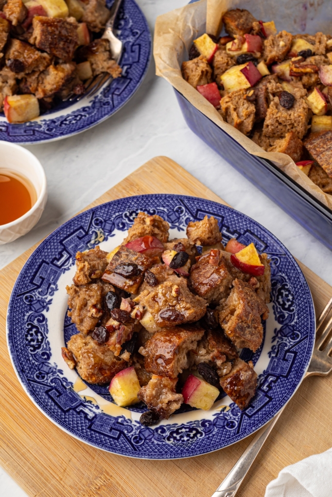 whole food plant based French toast bread pudding recipe