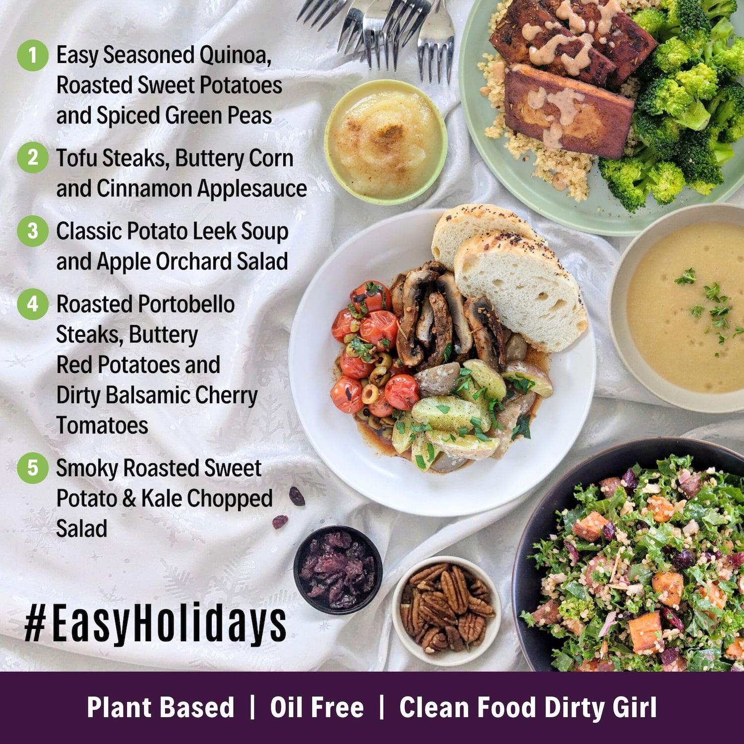 Easy Holidays Oil-Free Holiday Meal Plan menu