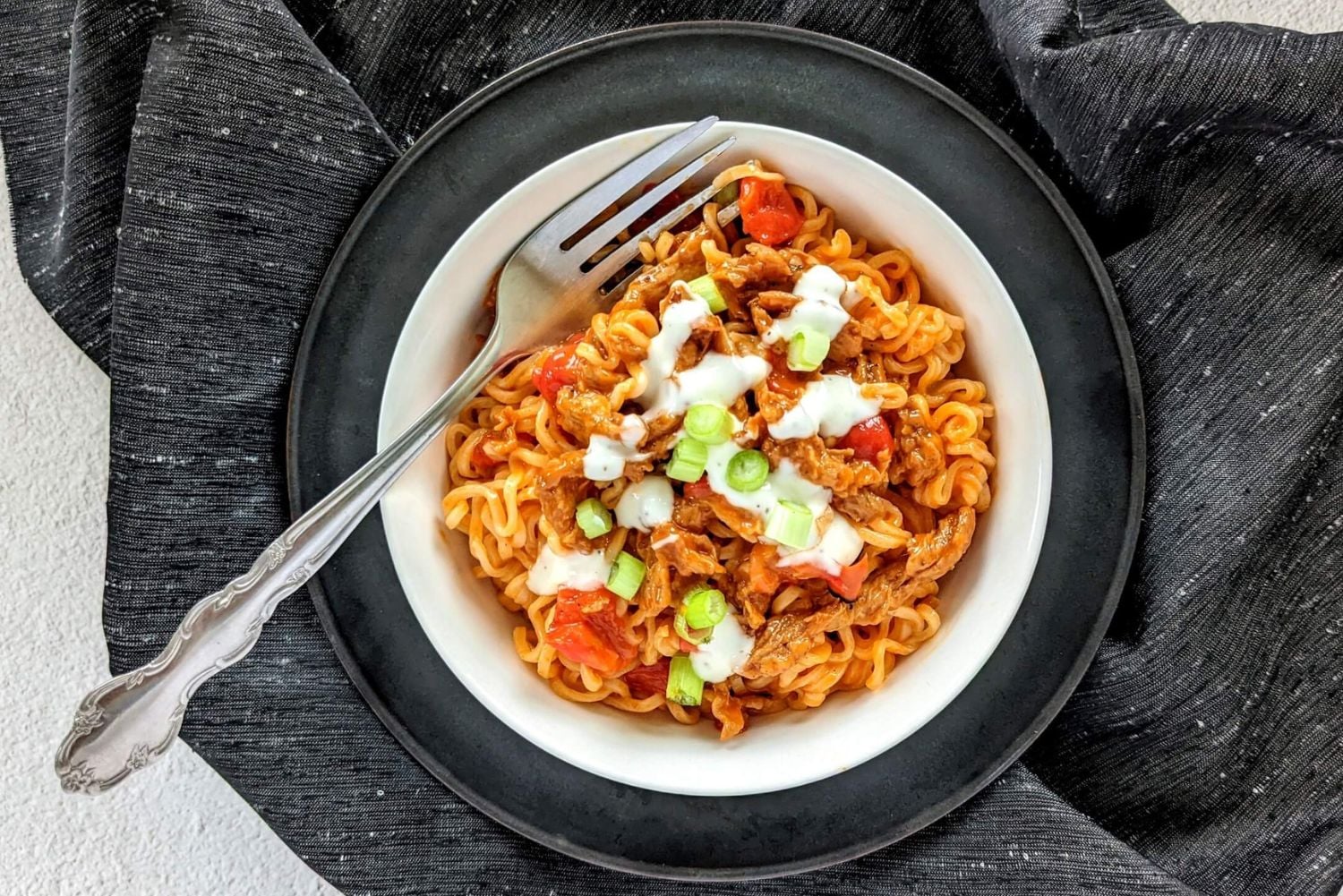 Buffalo Soy Curl Ramen Bowl