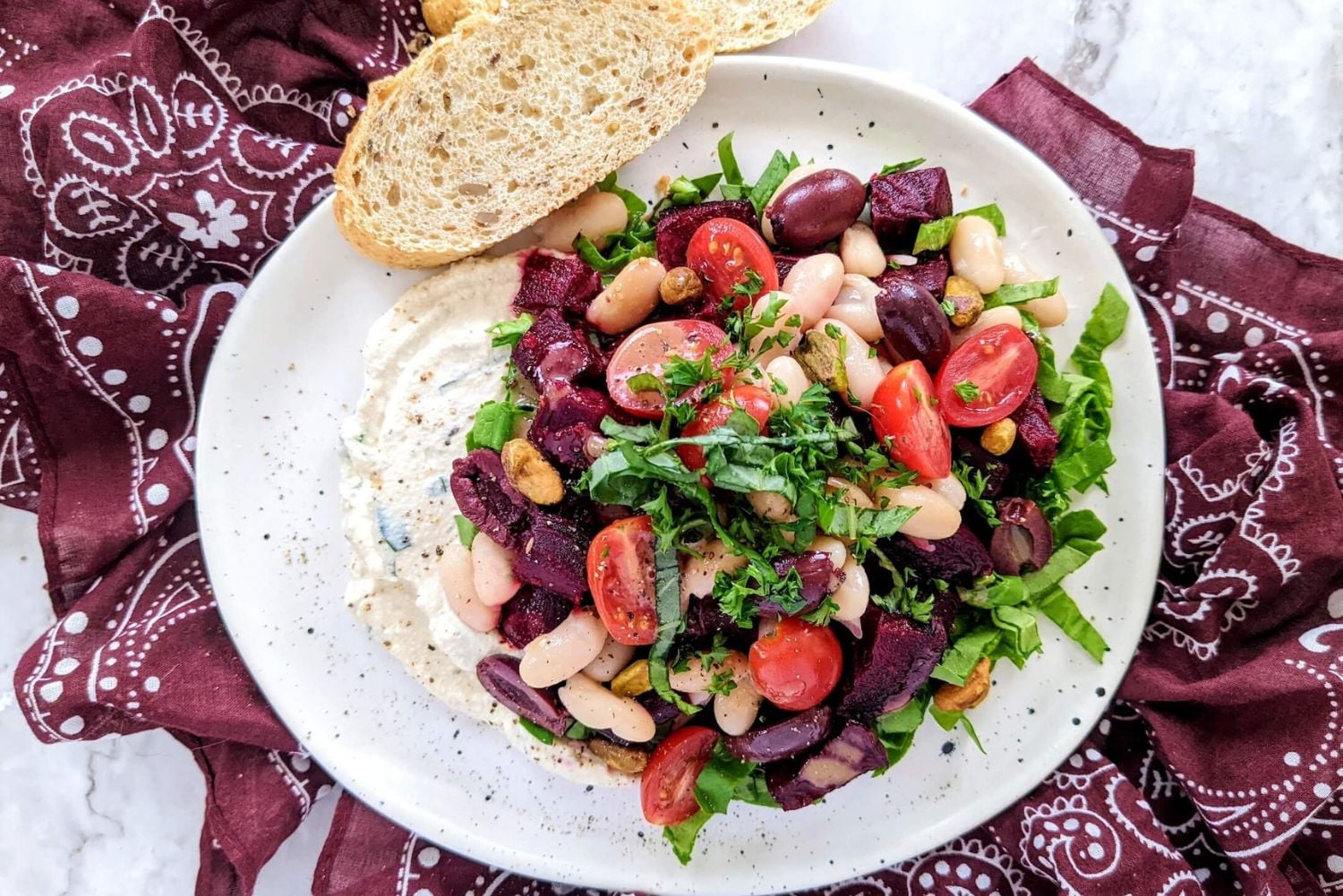 Warm Roasted Beet Salad with Whipped Ricotta