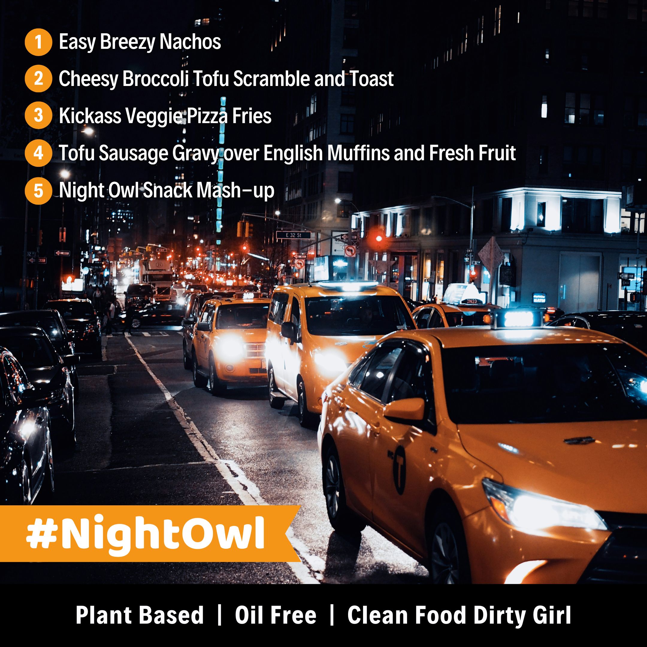 Night Owl Plant-Based Meal Plan Menu