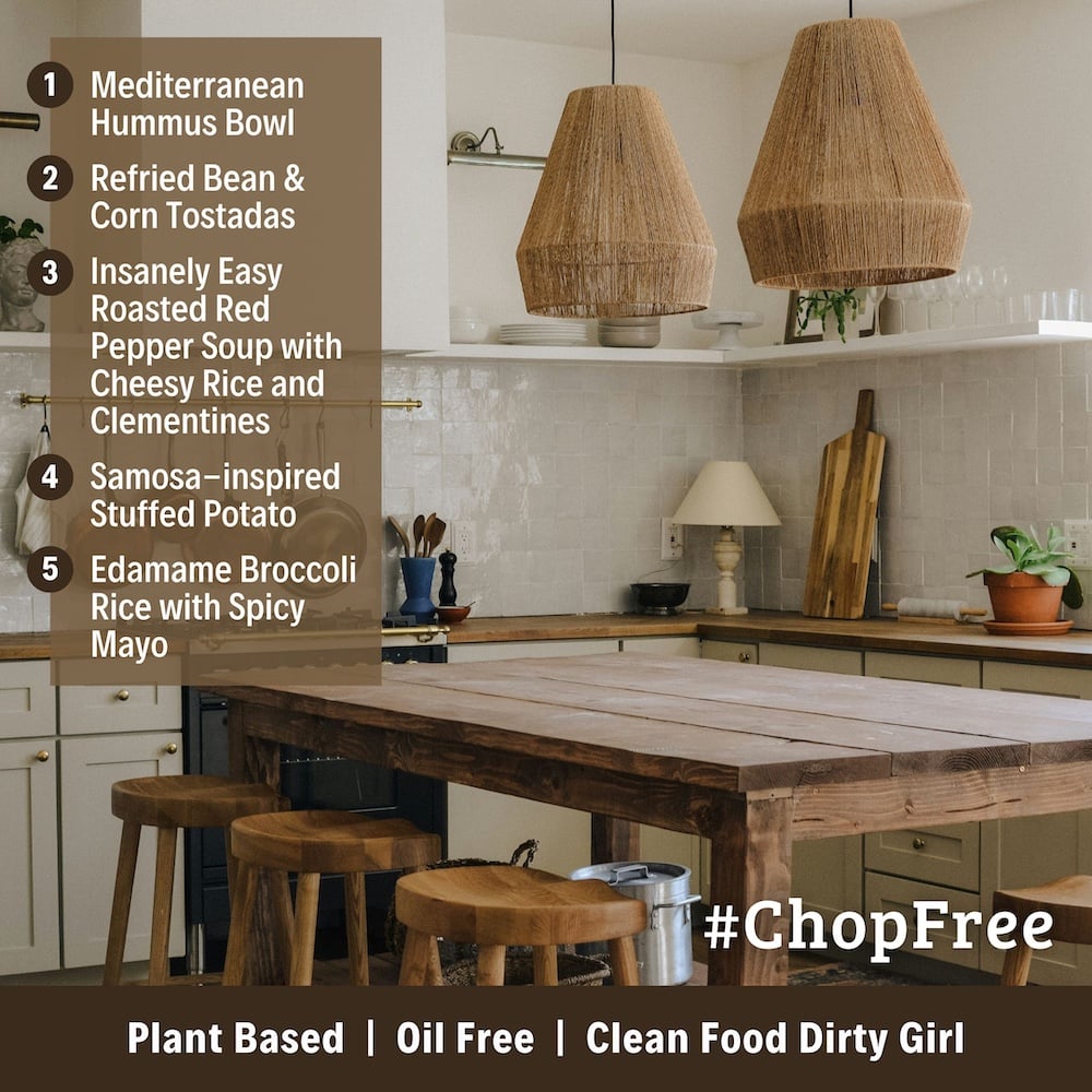 Chop Free plant base meal plan menu