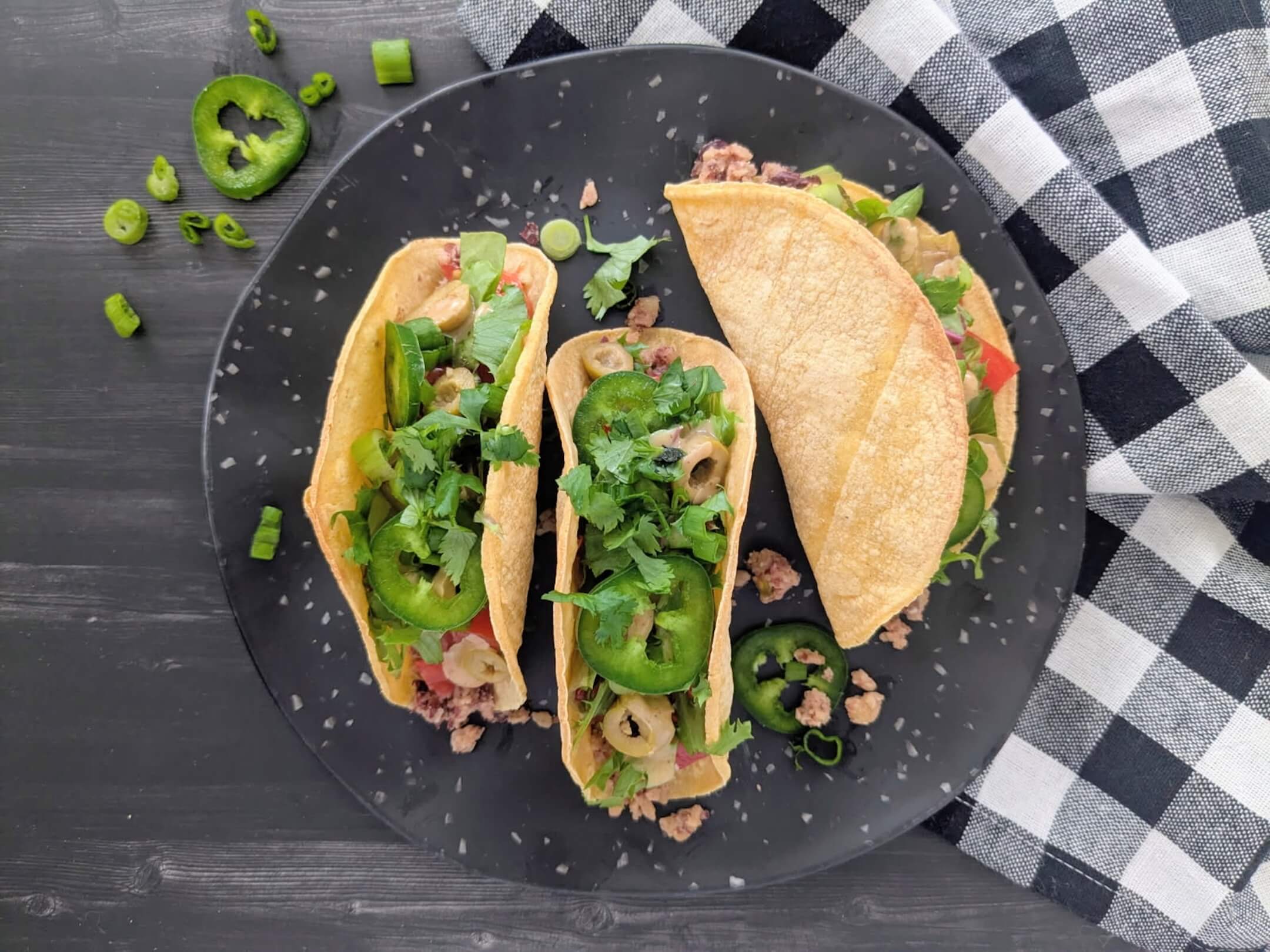 Plant charged crispy tacos