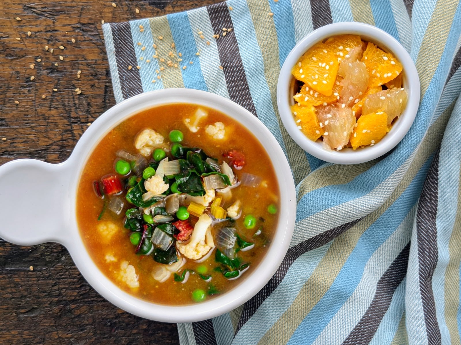 Cold-Blasting Garlic Soup and Winter Citrus Salad
