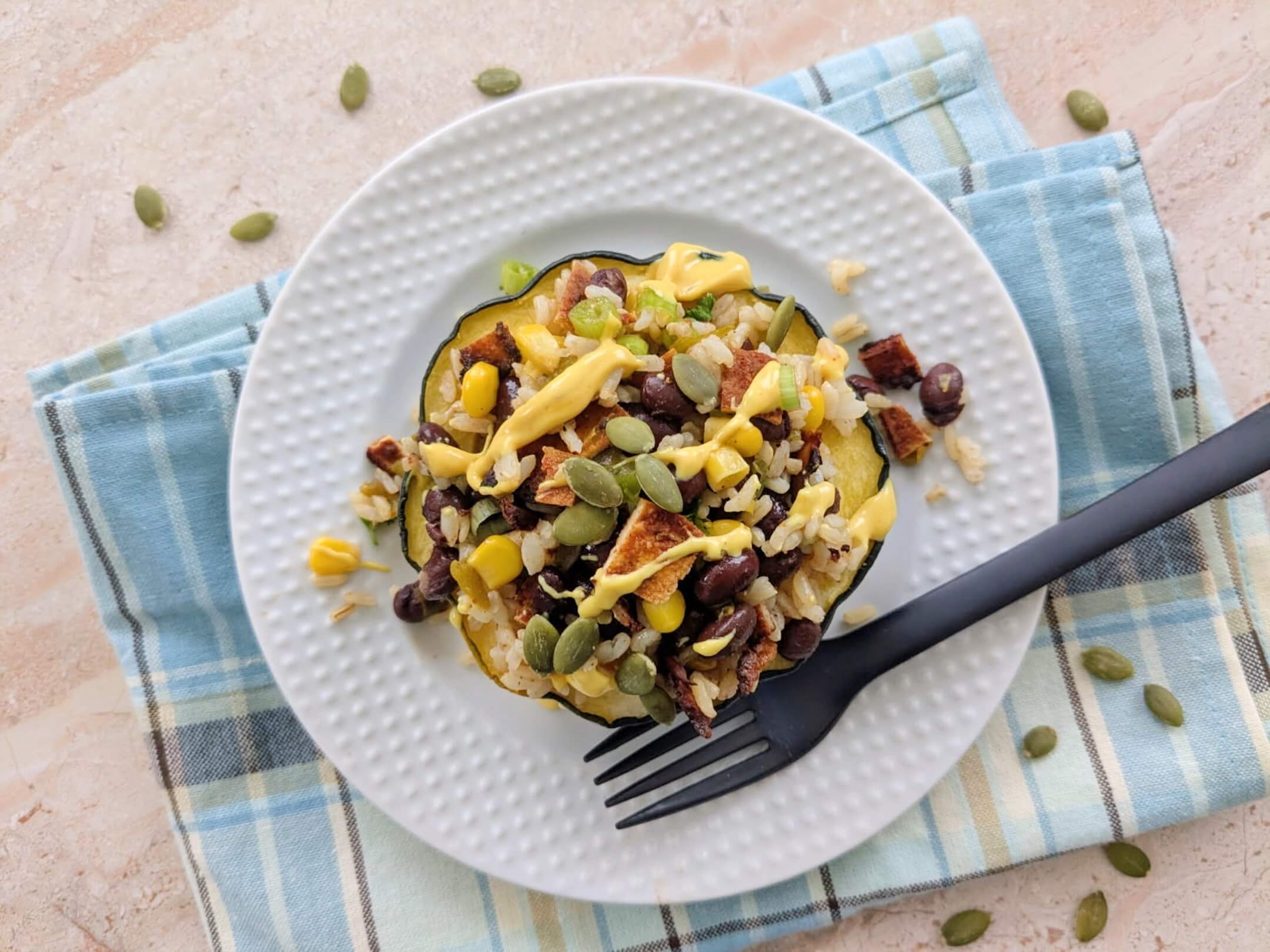 Fiesta Stuffed Acorn Squash with Pepitas 