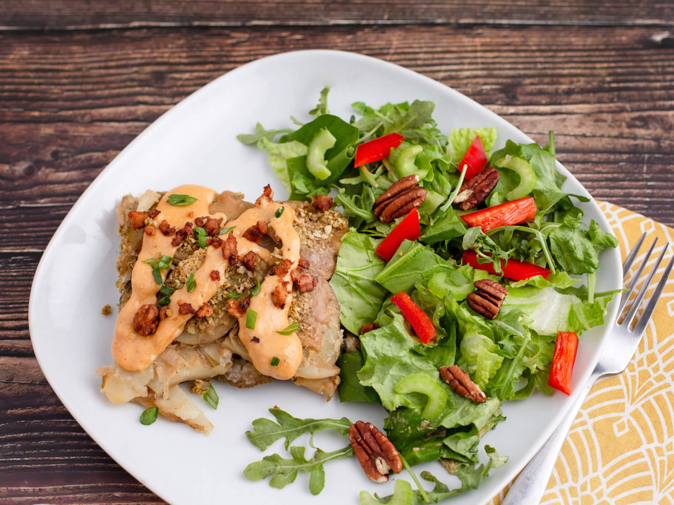 Scalloped Potatoes Au Gratin with Arugula Salad 