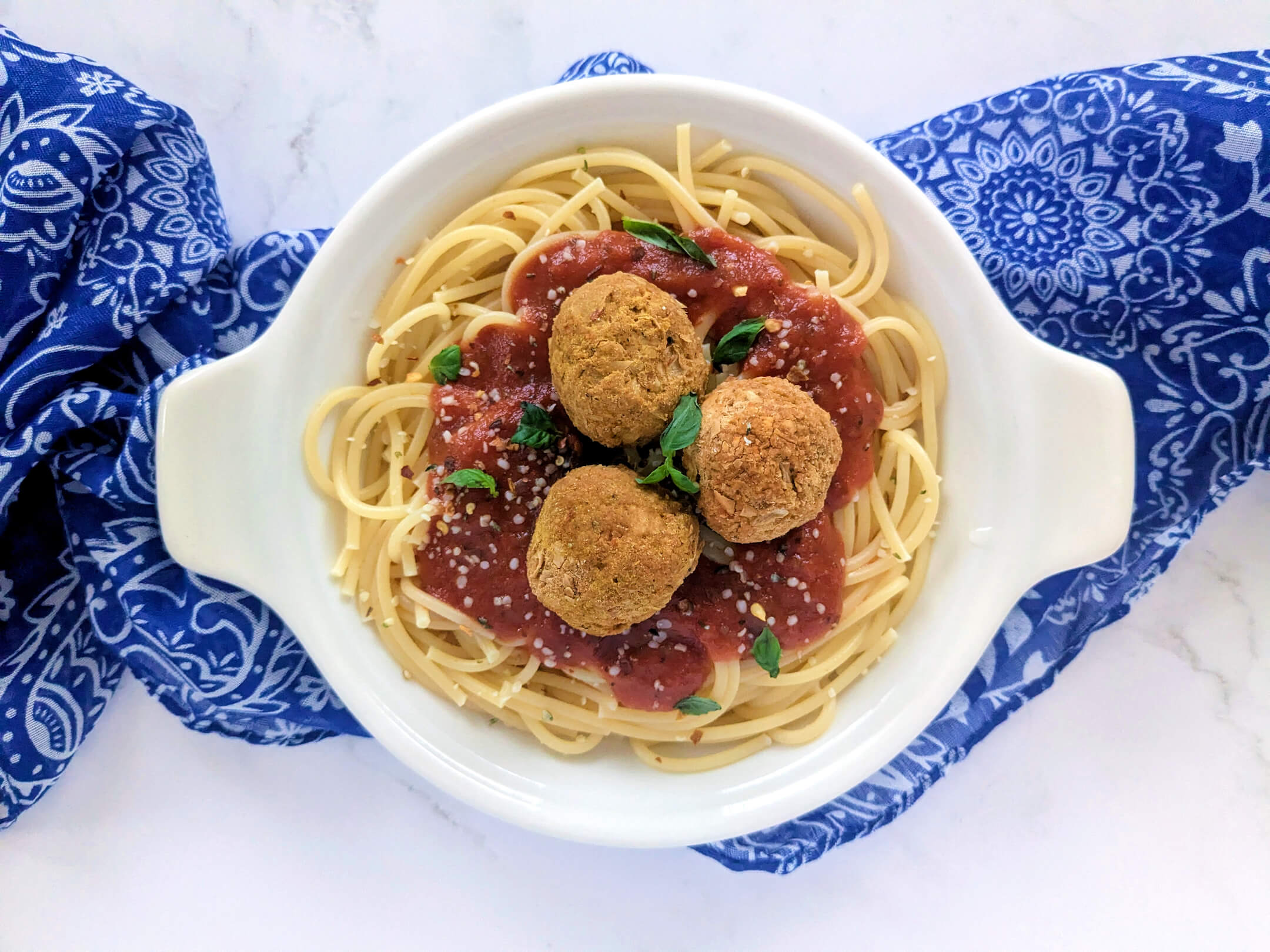 Zesty Italian Spaghetti & Bulgur Balls