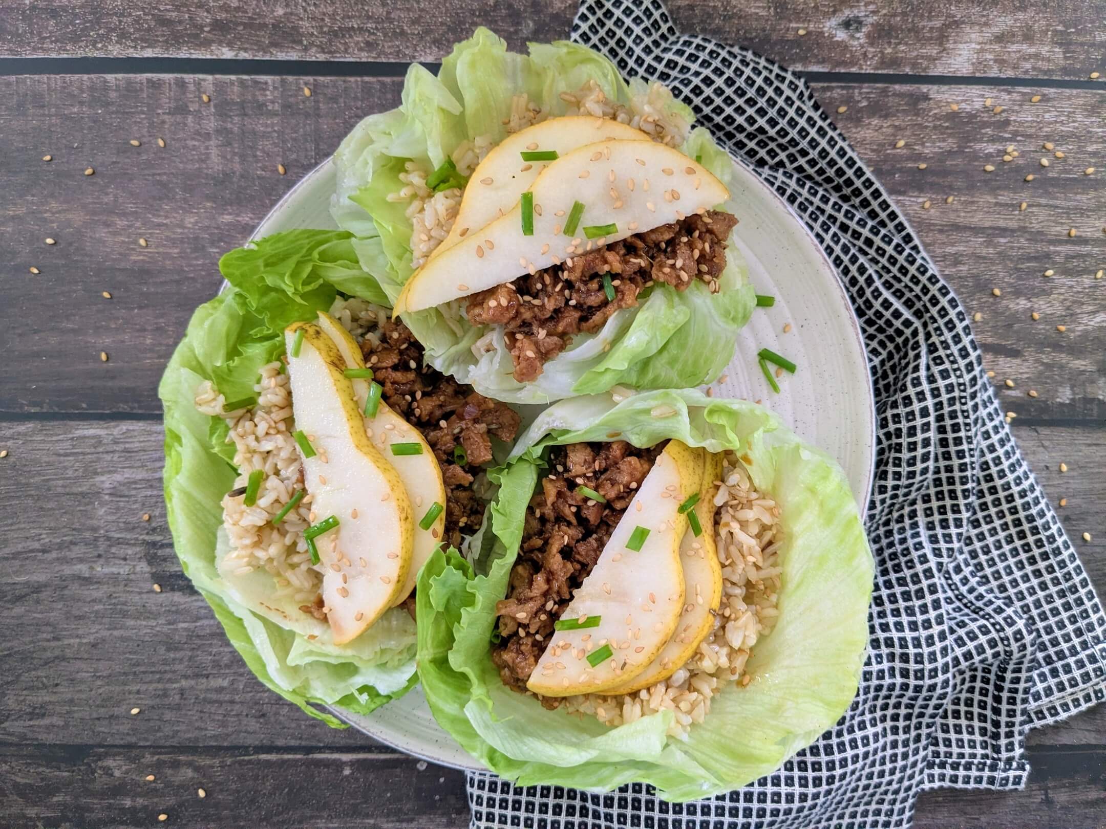 Bulgogi-style Soy Curl Lettuce Wraps