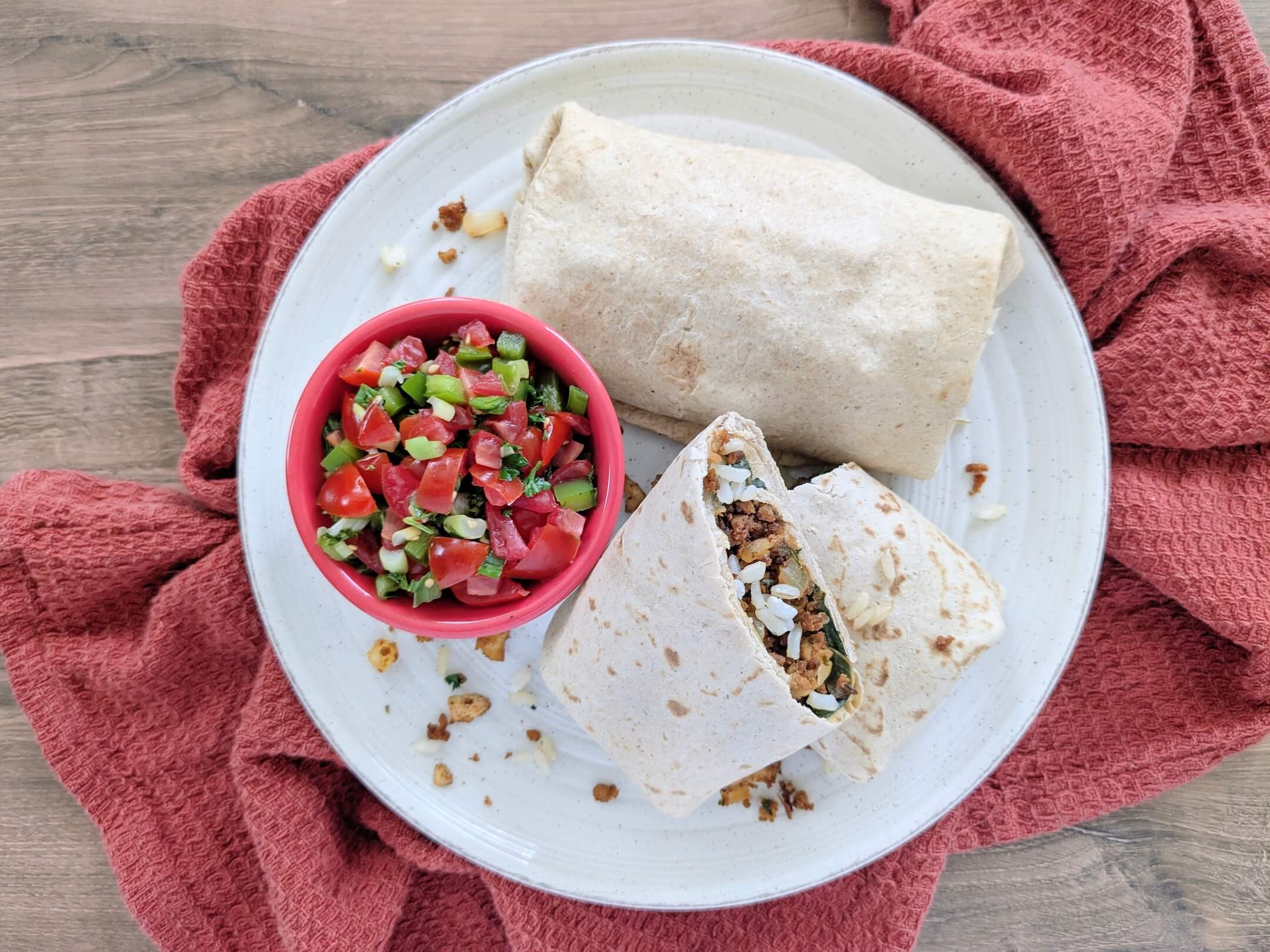 Cheesy Tofu & Onion Pockets with Vinaigrette Salsa