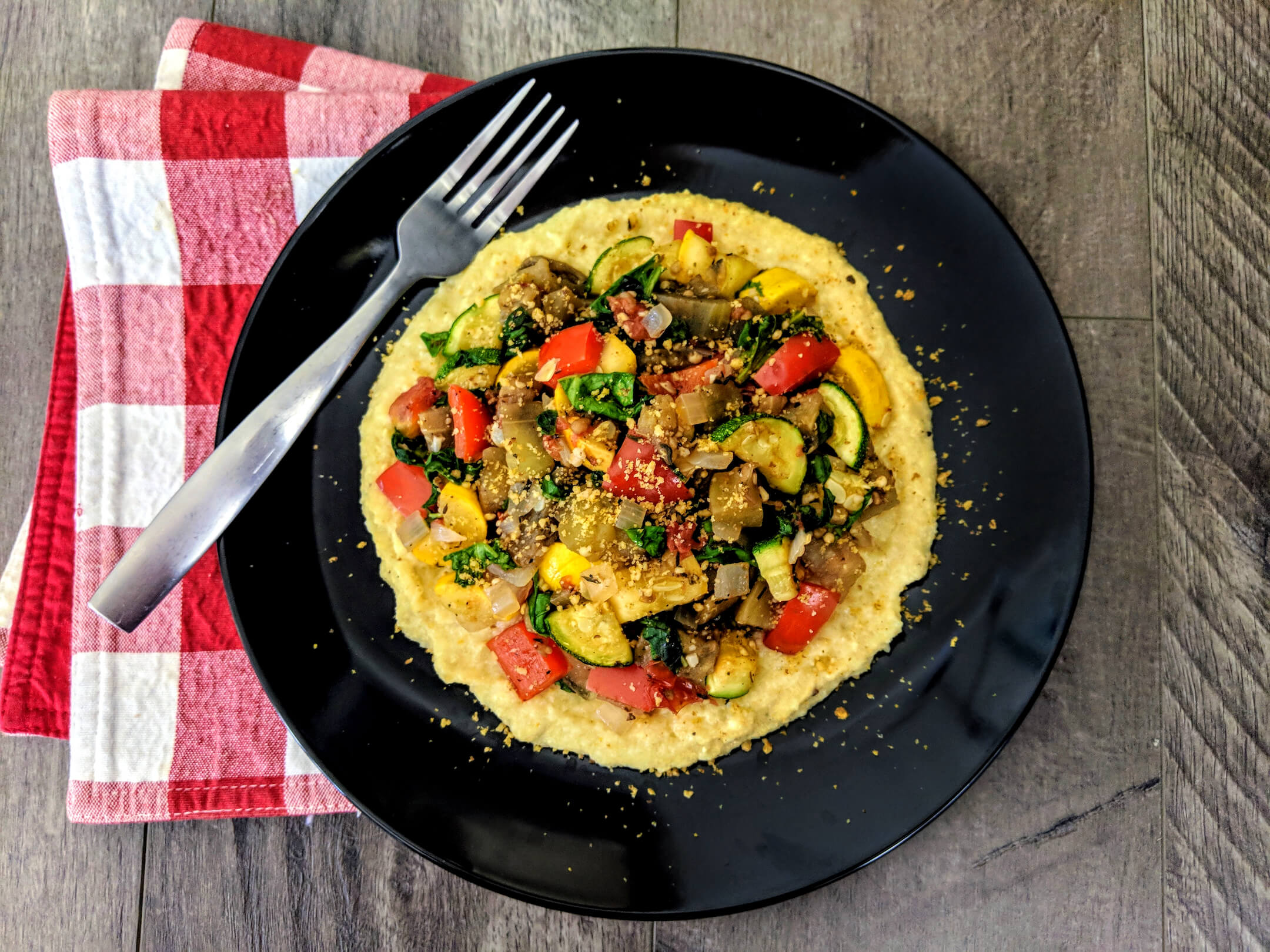 Summer Skillet Ratatouille over Creamy Herbed Polenta