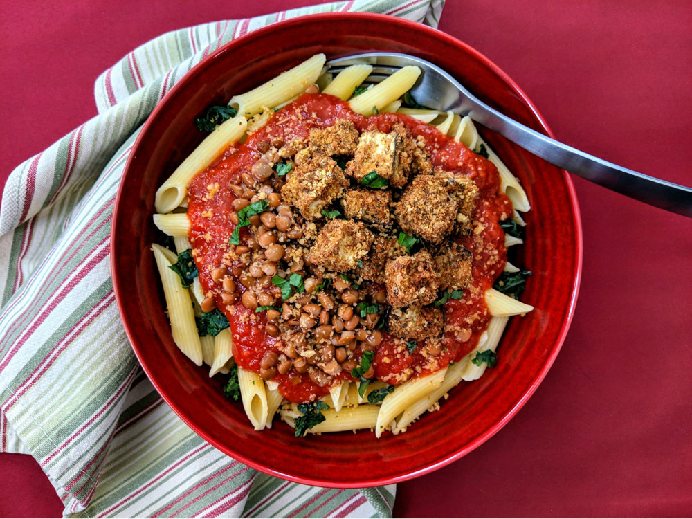 Eggplant Parm Pasta Bowl