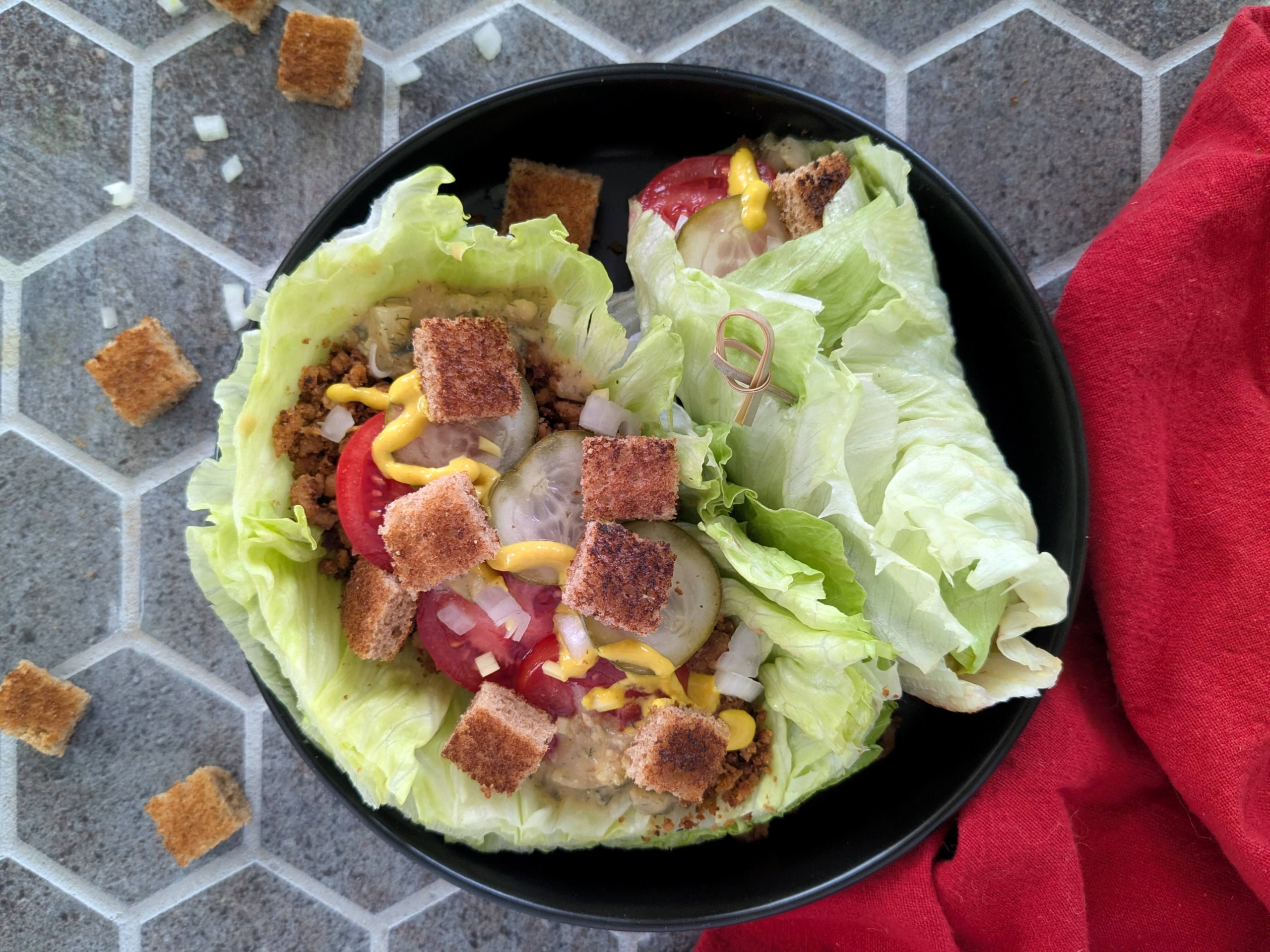 Plant based beat the heat burger lettuce wraps