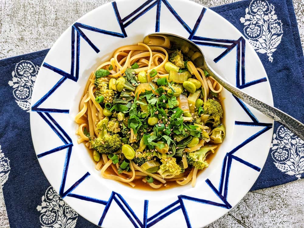 Brothy Mean Green Noodle Bowl
